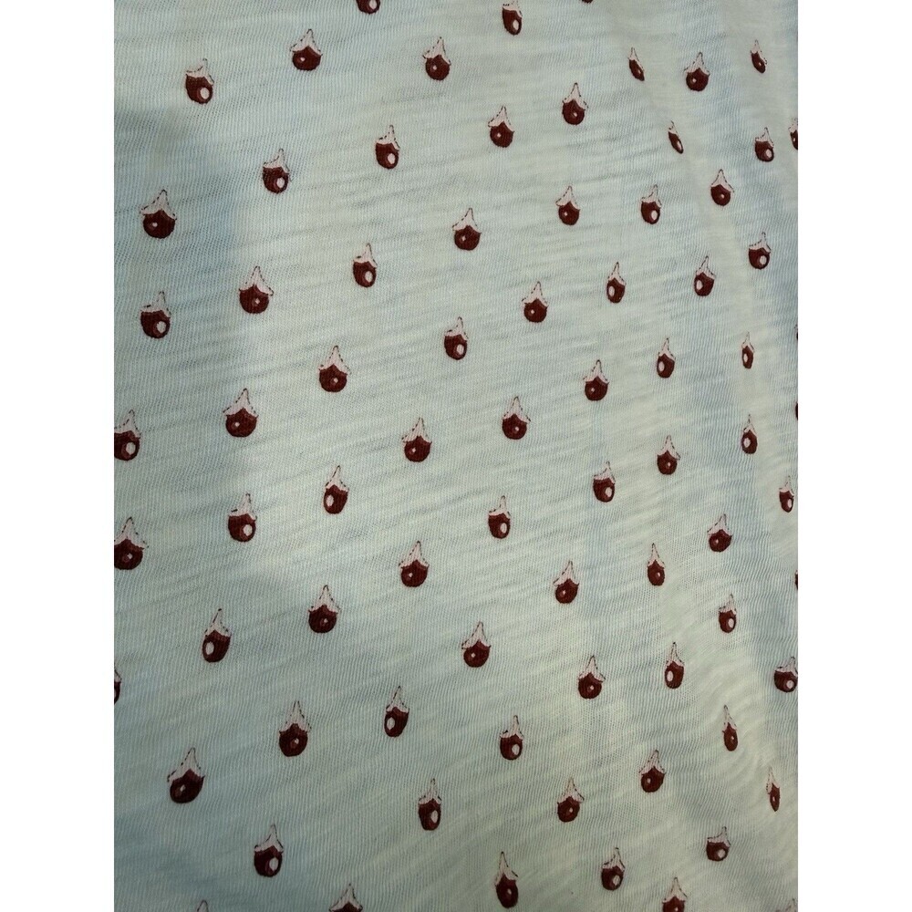Armani Exchange A|X Cream Red Mini Print Short Sleeve Tee Size S Peru Cotton - Picture 3 of 8